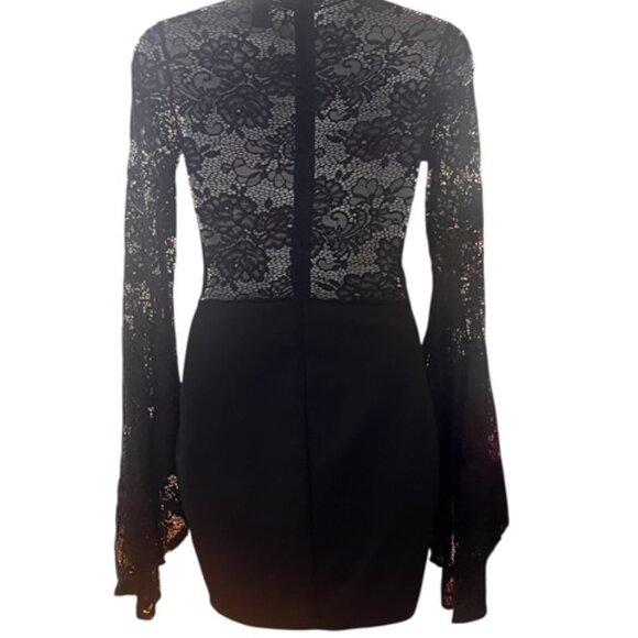 WINDSOR Long Sleeve Lace Mini Dress - Picture 5 of 9